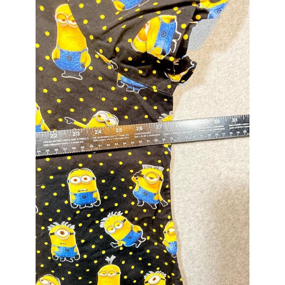 Despicable Me‎ Scrub Top Women's 3X Black Printed Cotton V-Neck Pockets Pullover - Picture 8 of 10